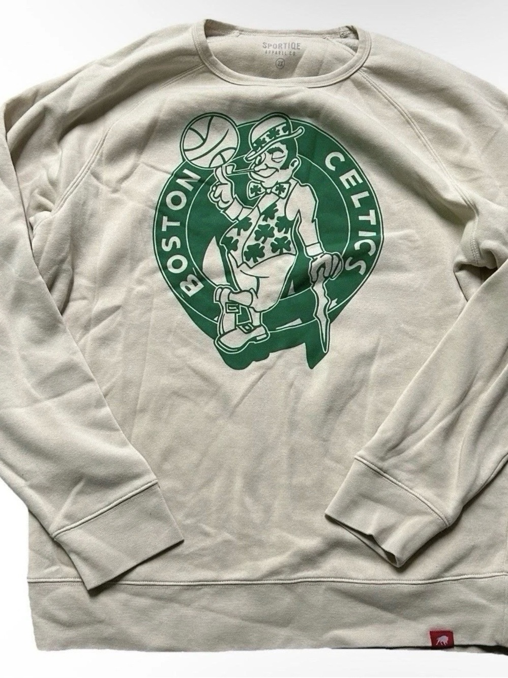 Sportiqe Boston Celtics Beige Crewneck Sweatshirt Size 2X